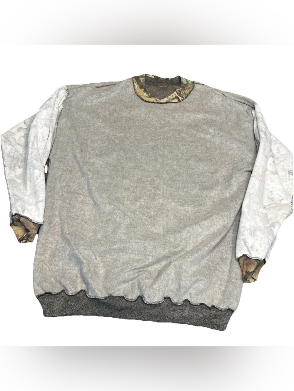 Vintage Artisans Mens XXL Deer Forest Graphic Sweatshirt Leaf Camouflage Sleeves - Picture 13 of 13